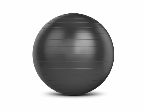 普拉提球黑色对象+阴影剪辑路径图片下载