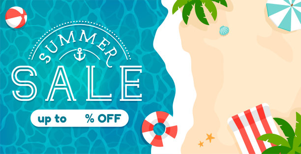 夏季销售矢量横幅插图图片下载