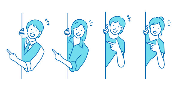 年轻人指向(介绍)矢量插图集图片下载