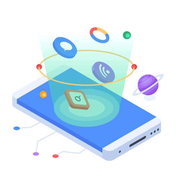 社交媒体等距图标图片下载