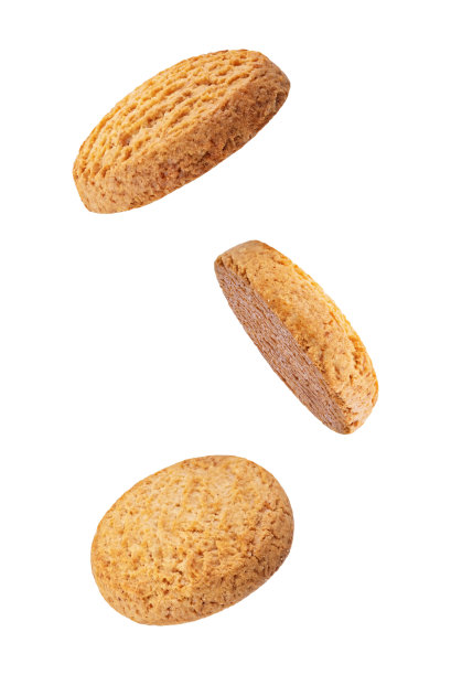 新鲜甜美健康的燕麦饼干在白色孤立的背景图片下载