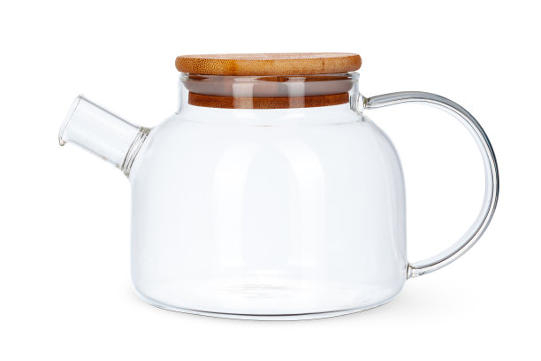 玻璃茶壶孤立在白色背景的工作室拍摄图片下载