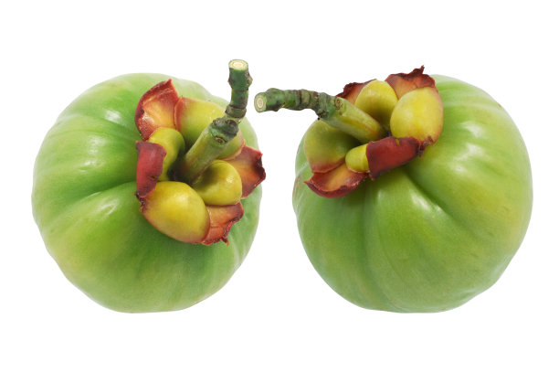 白色背景上分离的黄毒藤黄果图片下载