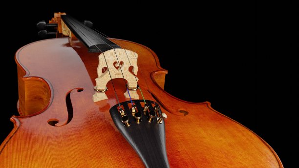 安东尼奥·斯特拉迪瓦里1727年大提琴的精确副本，黑色孤立背景，古典音乐背景，3d渲染图片下载