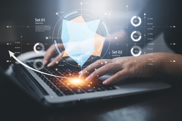 在笔记本电脑上进行在线计划分析和项目管理。股票市场投资和数字资产，分析外汇交易图表金融数据。商业金融背景。图片下载