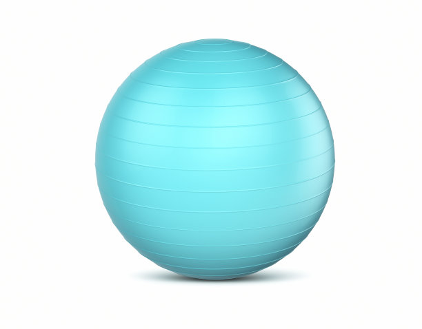 普拉提球绿松石对象+阴影剪辑路径图片下载