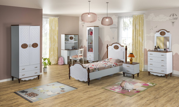 青少年床，床，单人床，儿童房图片下载