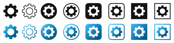 齿轮图标集。设置图标。矢量齿轮图标图片下载