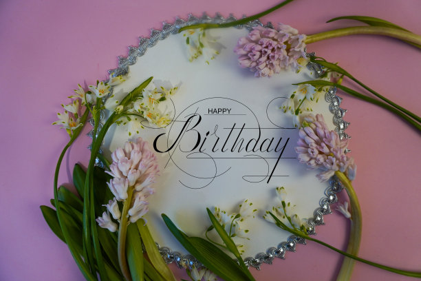 明信片，互联网的横幅，平铺着生日的问候，用题词——生日快乐图片下载