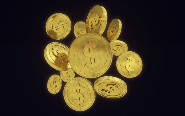 硬币3d渲染，硬币堆叠，金币堆叠，金融，银行，网页平面设计元素图片下载