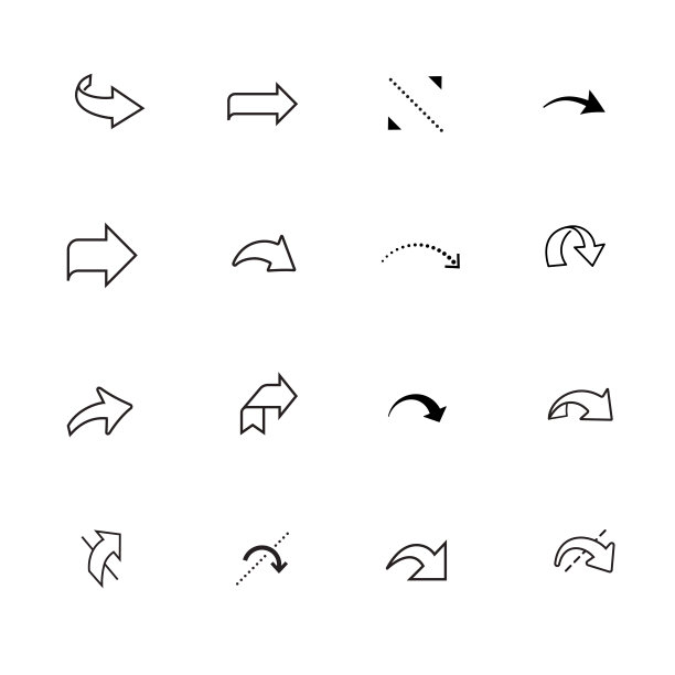 包箭头图标集。矢量插图隔离。图片下载