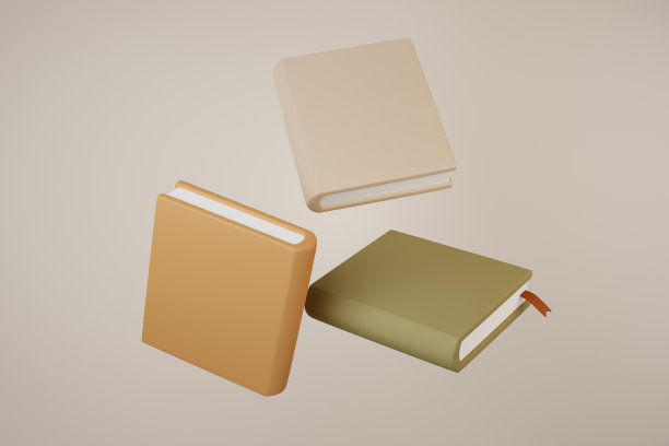 教育理念，书籍浮于背景。三维演示图片下载