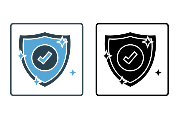 卫生盾图标。图标涉及卫生，防止病毒，病菌和细菌。固体图标风格的设计。简单的矢量设计可编辑图片下载