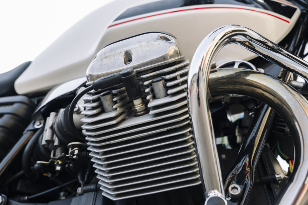 经典摩托车的发动机。侧视图。电机、气缸、图片下载