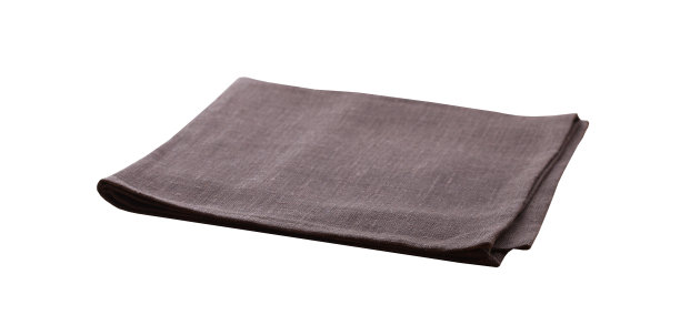 亚麻餐巾前视图孤立在白色上图片下载