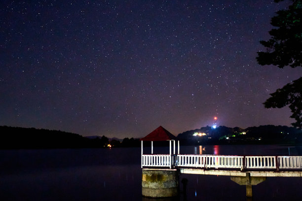 墨西哥el oro de hidalgo州brockman大坝的夜景图片下载