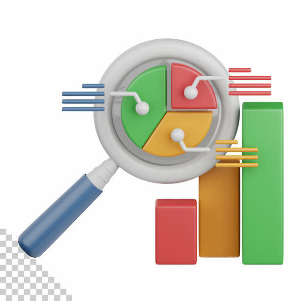 3d渲染分析孤立有用的商业，分析，货币和金融设计元素图片下载