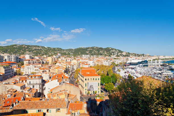 法国里维埃拉的戛纳全景图片下载