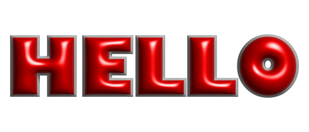 3d渲染的单词hello在红色图片下载