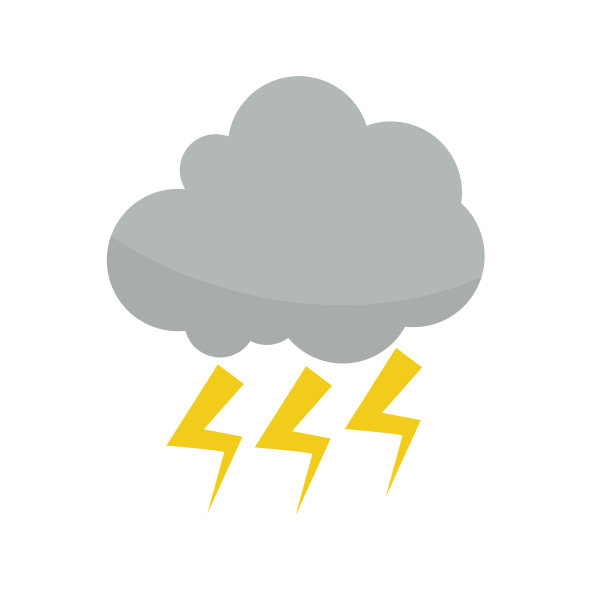 平面设计雷云图标。向量。图片下载