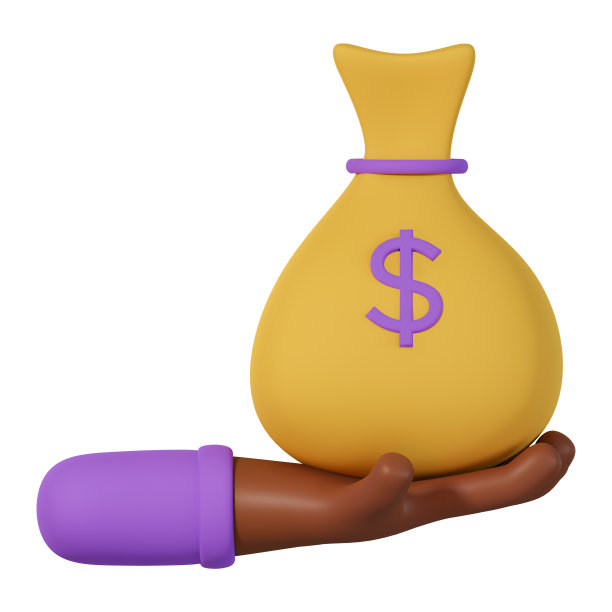 非洲手持钱袋3d插图孤立的白色背景。金融和经济概念与3d深色皮肤手持钱袋插图图片下载