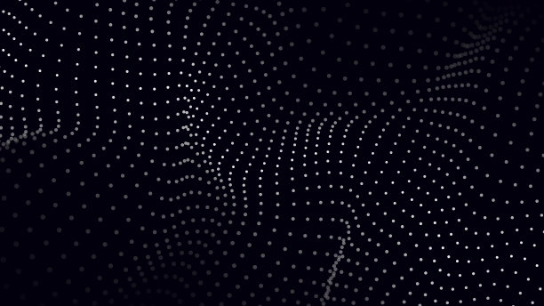 黑色背景上移动的粒子波。点的抽象运动。三维矢量插图。图片下载
