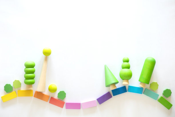 蒙台梭利材料景观木砖玩具早期发展与复制空间隔离图片下载