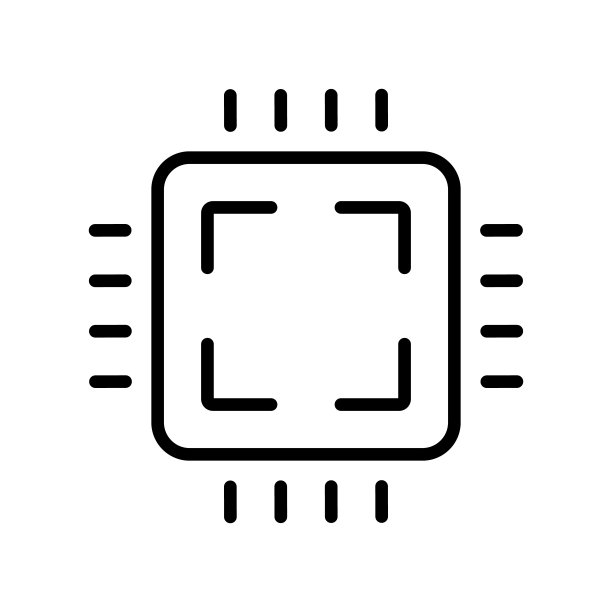 CPU图标。半导体芯片。向量。图片下载