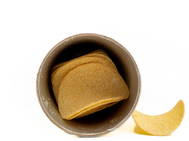 美味的白底薯片。图片下载