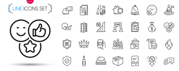 包5g wifi，损坏的文件和假的信息线图标。象形图图标。向量图片下载