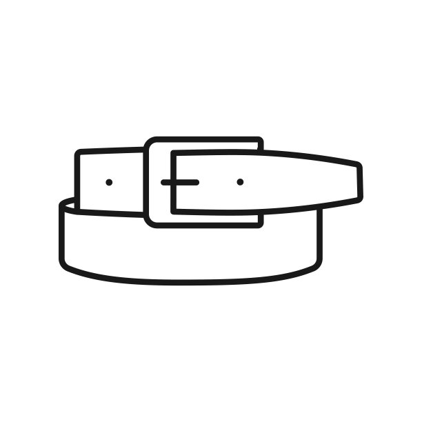 裤带轮廓图标。皮带扣。图片下载