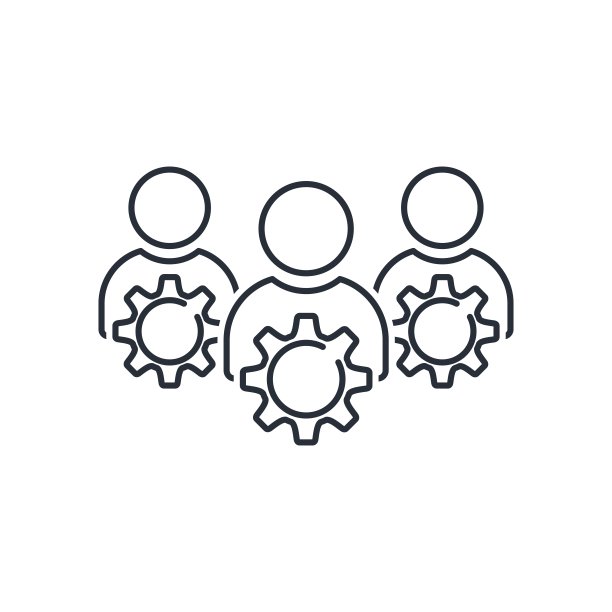 工程分析团队。专业工作数据分析师，咨询。矢量线性图标隔离在白色背景。图片下载