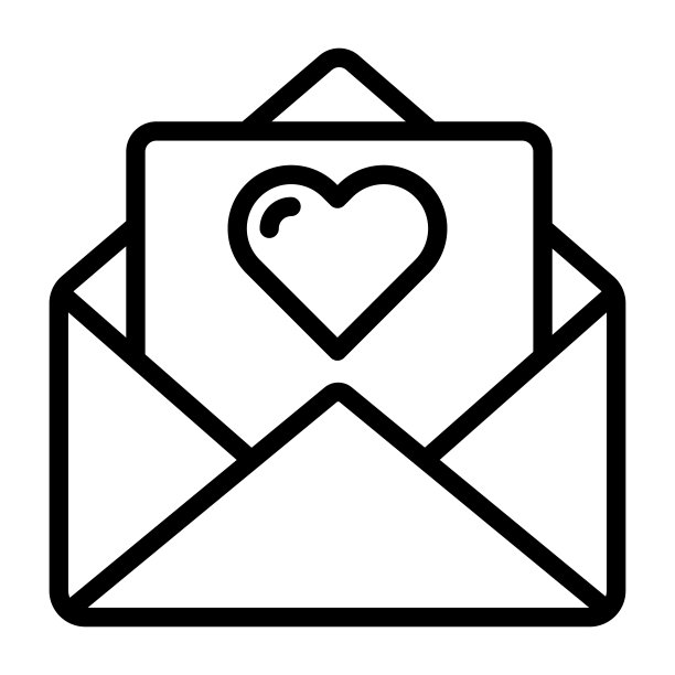 情书图标和心。图片下载