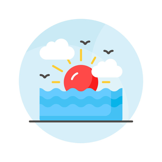 抓住这个创意设计的现代风格的日落图标，高级矢量图片下载