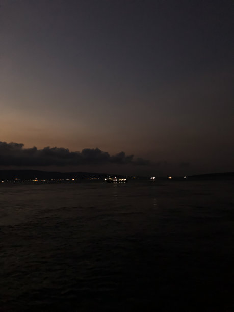 平静的海面上乌云密布图片下载