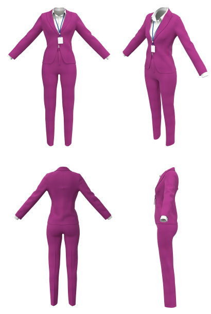 商务女性套装。优雅的裤子和夹克。粉红色的衣服图片下载