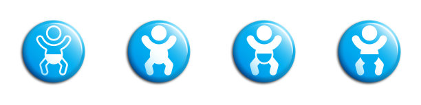 婴儿轮廓图标集。平面矢量插图。图片下载