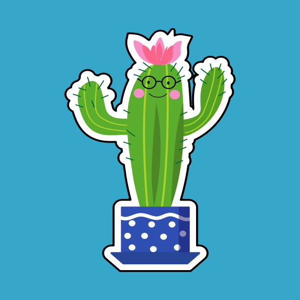 室内植物贴纸。图片下载