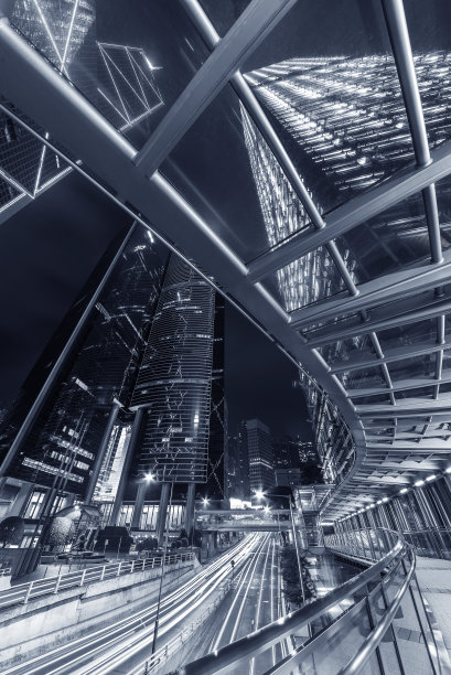 香港市区的夜景图片下载