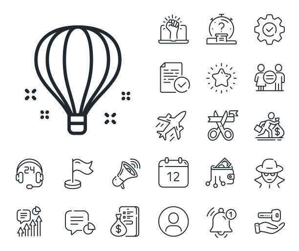 气球线图标天空之旅标志工薪族图片下载