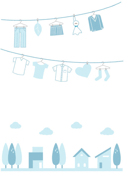 晾干的衣物和排景插图材料图片下载