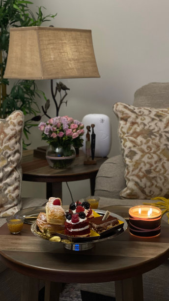 一个带有中世纪现代茶几的现代客厅的垂直照片图片下载