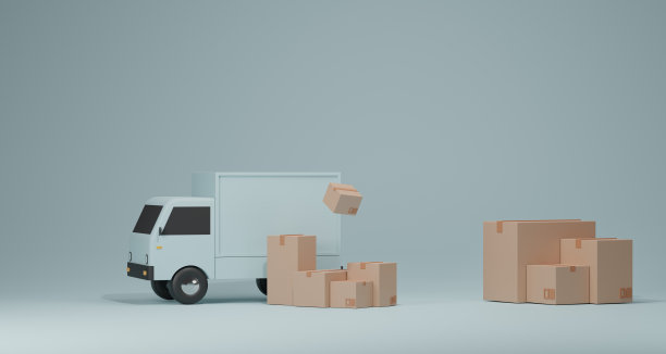 3d物流应用服务理念，全球物流网络，智能手机，粉色背景包装。三维渲染图片下载