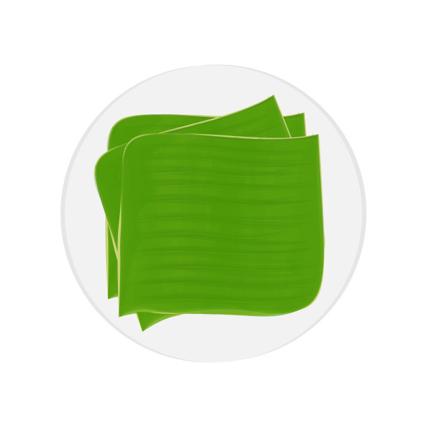 芭蕉叶配白盘子图片下载