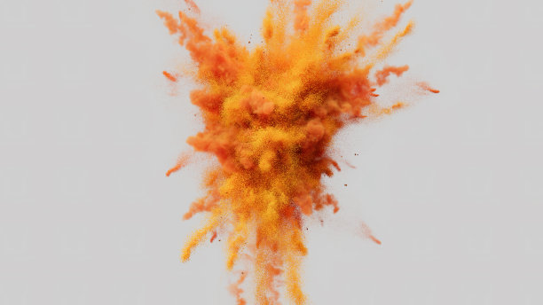 明亮，充满活力的橙色颜料爆发图片下载