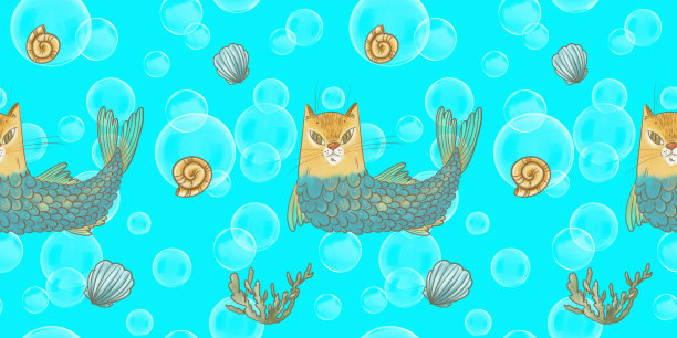 麦卡特和贝壳图案图片下载