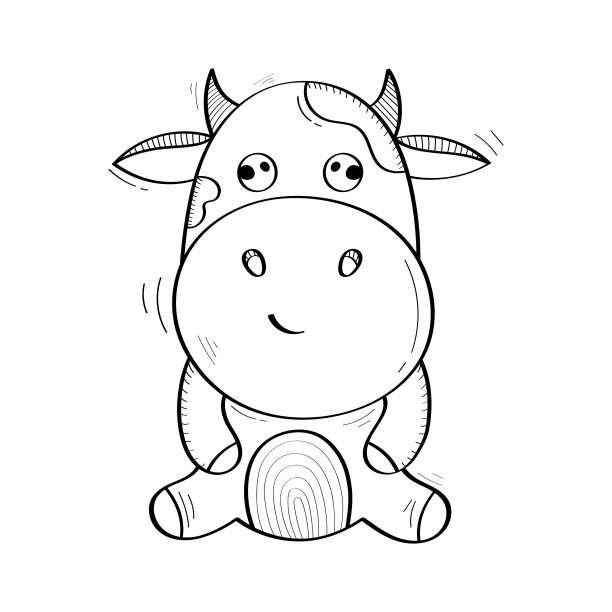 手绘牛图标矢量设计。图片下载