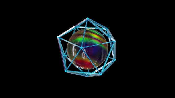 3d原子模型与大理石图片下载