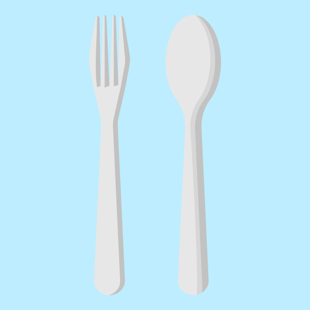 银器器具，勺子和叉子在平面矢量插图设计图片下载