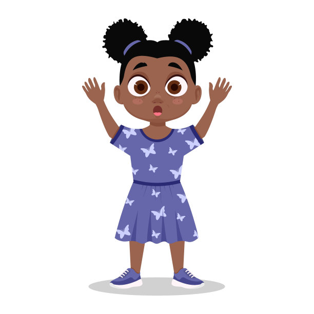 受惊的孩子，矢量插图图片下载